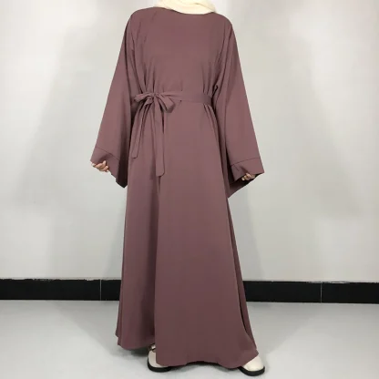 15 Colors Basic Plain Nida Abaya With Free Belt High Quality Muslim  Modest Simple Dress EID Ramadan Islamic Clothing - Image 3