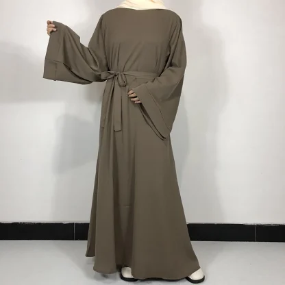 15 Colors Basic Plain Nida Abaya With Free Belt High Quality Muslim  Modest Simple Dress EID Ramadan Islamic Clothing - Image 5