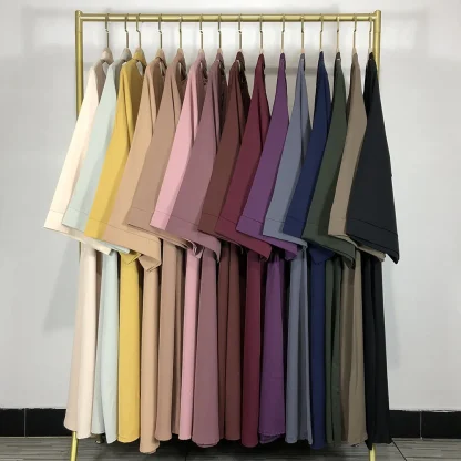 15 Colors Basic Plain Nida Abaya With Free Belt High Quality Muslim  Modest Simple Dress EID Ramadan Islamic Clothing - Image 2