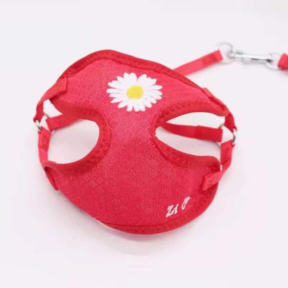 Korean Candy Color Embroidery Breathable Small Pet Dog Harness and Leash Set Soft Nylon Puppy Walking Vest for Chihuahua Yorkie - Image 2