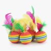 10PCS Rainbow Color Feather Ball Cat Toy Colorful Small Ball Pet Toys