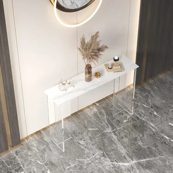 Light Luxury Living Room Furniture Modern Acrylic Console Tables Home Entrance Console Corridor Decoration Rock Slab Porch Table
