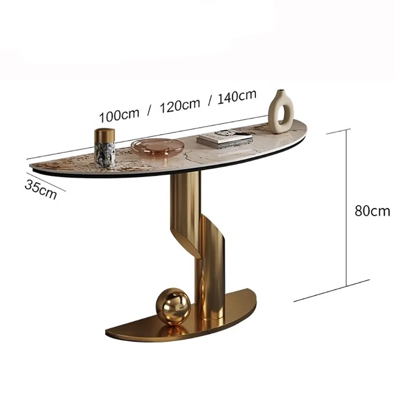 Modern Luxury Corner Table Hallway Metal Salon Unique Console Table Mid Century Entryway Mesa Para Sala Living Room Furniture - Image 2