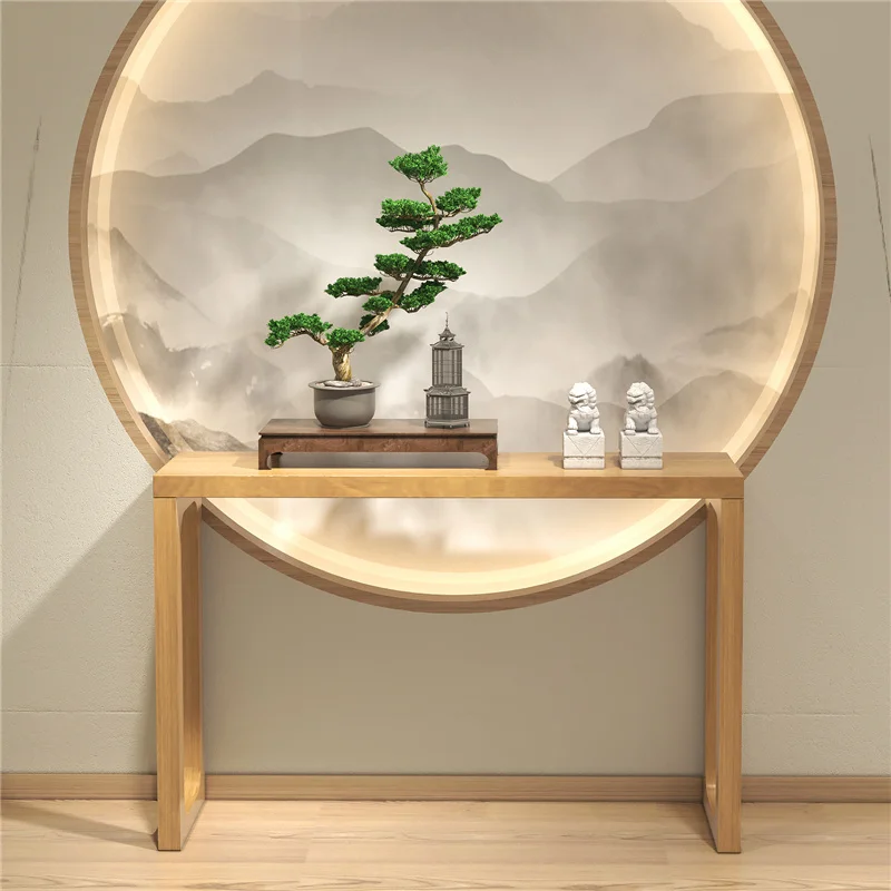 Luxury Retro Entrance Table Narrow Aesthetic Unique Wooden Corner Table Design Modern Tavolino Ingresso Furniture Living Room