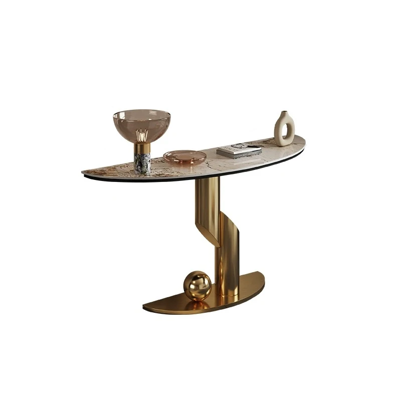 Modern Luxury Corner Table Hallway Metal Salon Unique Console Table Mid Century Entryway Mesa Para Sala Living Room Furniture - Image 6