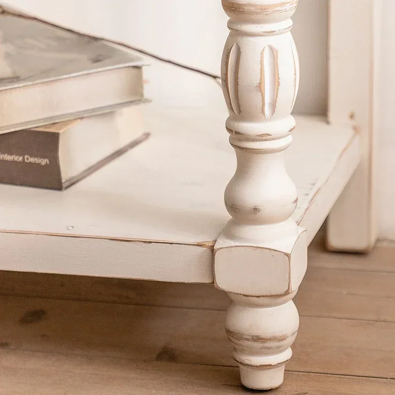 European Solid Wood Entrance Console Shelf Retro Carved Console Tables Living Room Furniture Home Decoration CabinetN - Image 5