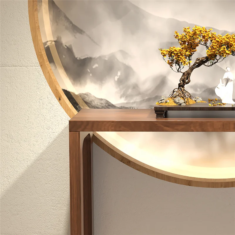 Luxury Retro Entrance Table Narrow Aesthetic Unique Wooden Corner Table Design Modern Tavolino Ingresso Furniture Living Room - Image 4