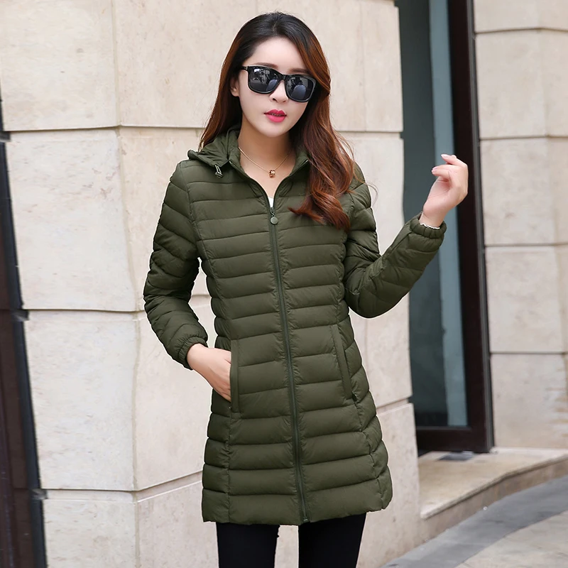 Women Winter Down Cotton Jacket Parka Slim Hooded Quilted Coat Warm Madam Fashion Thicken Outerwear Solid Color Loose Clothing - Image 6