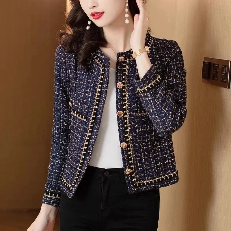 Women, Fashionable Long Sleeved Small Fragrant Style Jacket 2024 Autumn Winter Female New Niche Lace Top, Slimming Short Jacket - Image 6