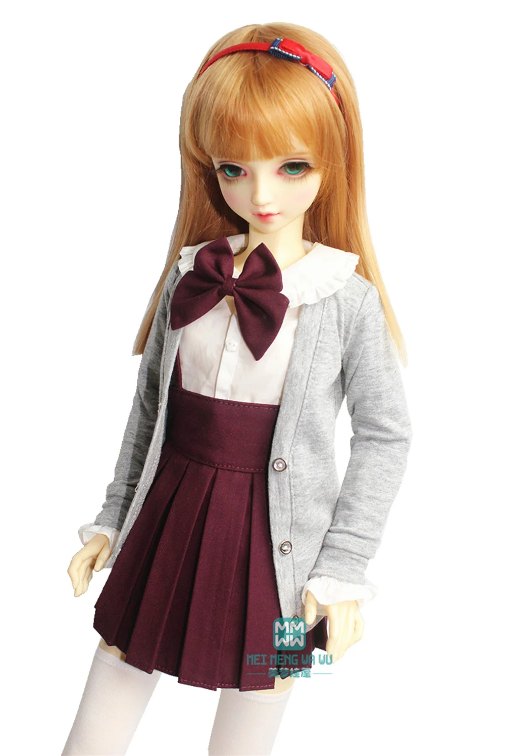 BJD accessories doll clothes girl dress fits 60cm 1/3 BJD SD010 13 doll fashion sling pleated skirt student wear - Image 3