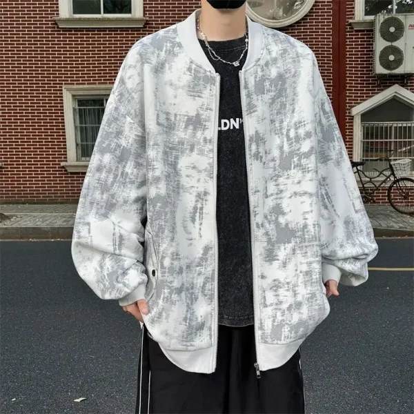 Men's Spring And Autumn American Workwear Jacket Non Pilling And Non Fading Baseball Jacket Loose Oversized Casual Jacket