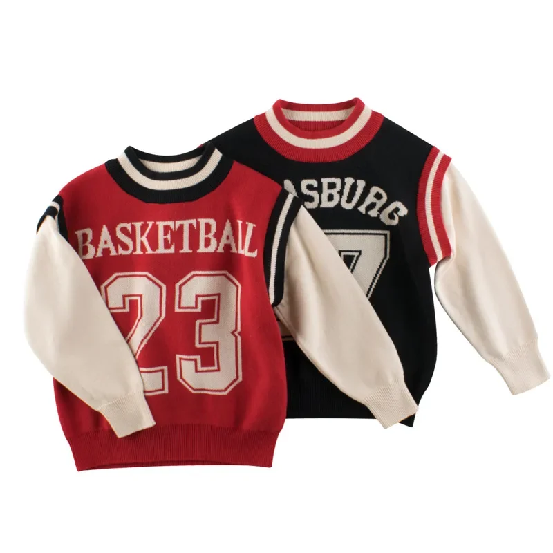 Brand Winter Baby Girl Clothes Kids Cotton Warm Sweater Letter Printed Pullovers Toddler Boys Knitted Loose Jacket Coat 24M-10T