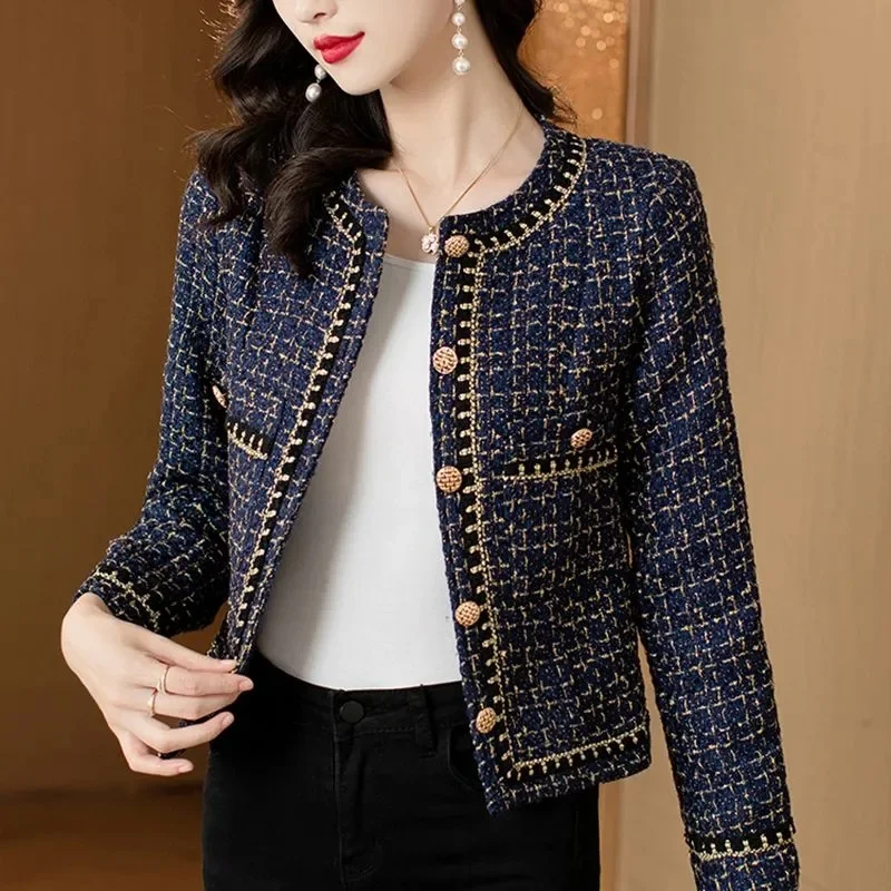 Women, Fashionable Long Sleeved Small Fragrant Style Jacket 2024 Autumn Winter Female New Niche Lace Top, Slimming Short Jacket - Image 3