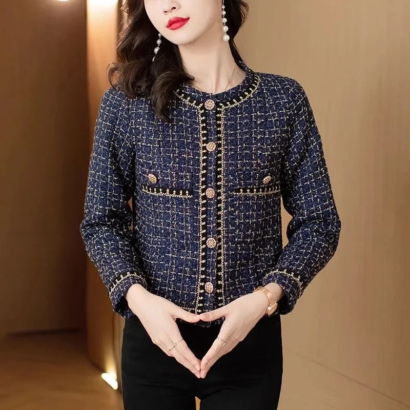 Women, Fashionable Long Sleeved Small Fragrant Style Jacket 2024 Autumn Winter Female New Niche Lace Top, Slimming Short Jacket - Image 5