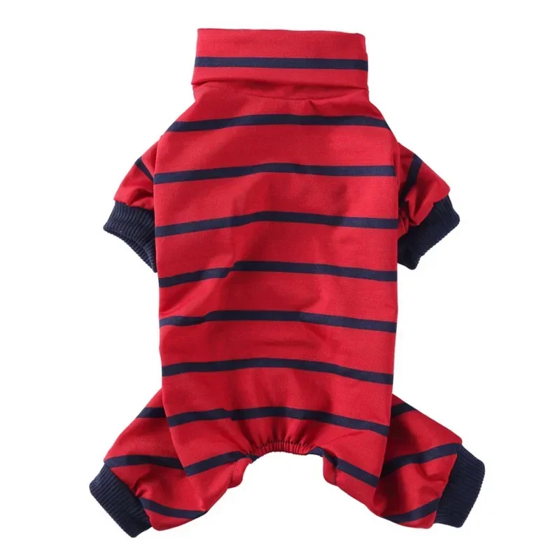 Dog Stripped Pajamas Suit Pet Clothes for Small Dogs Cat Pyjama Dog Puppy Jump Medium Dogs Sleepingwear Warm Clothing Coat - Image 4