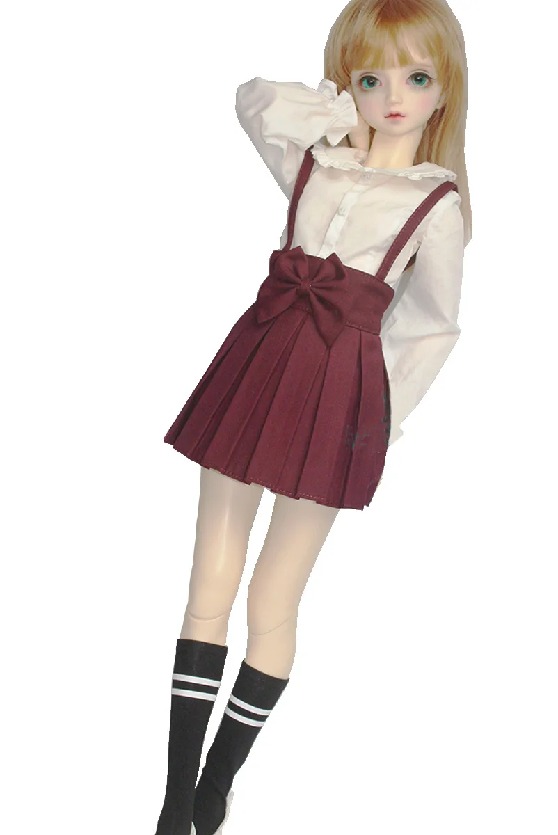 BJD accessories doll clothes girl dress fits 60cm 1/3 BJD SD010 13 doll fashion sling pleated skirt student wear - Image 2