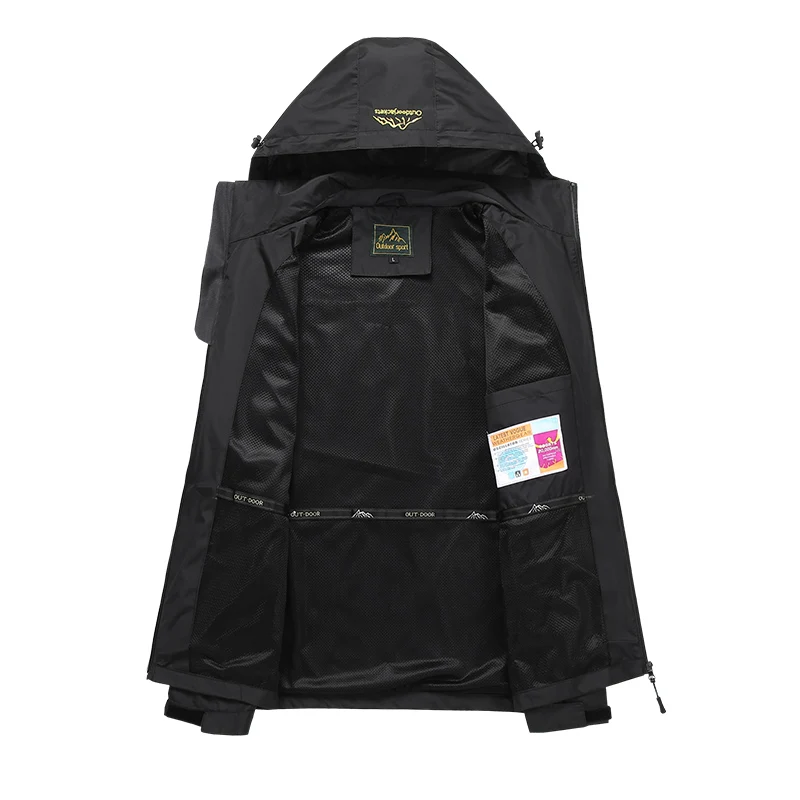 Men's Waterproof Hiking Jacket Autumn Men Large Size Windproof Windbreaker Outdoor Camping Hunting Running Fishing Sports Coats - Image 3