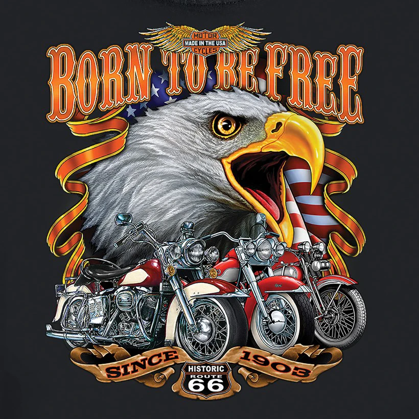 Born To Be Free Historic Route 66 Bald Eagle Motorcycle Tanktop 100% Cotton O-Neck Summer Casual Mens Vests Sleeveless T-shirt - Image 4