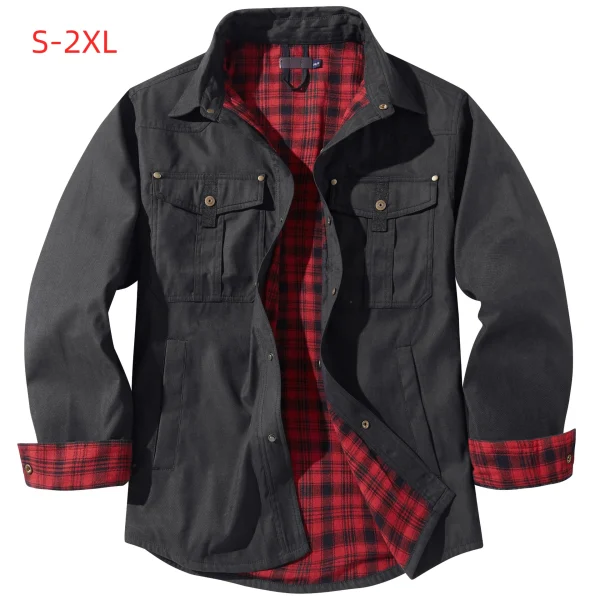 New Men's Retro Jacket Plaid Jacket Men's Western Style Lapel Jacket Men's Luxury Jacket Men's Winter Windproof Warm Jacket