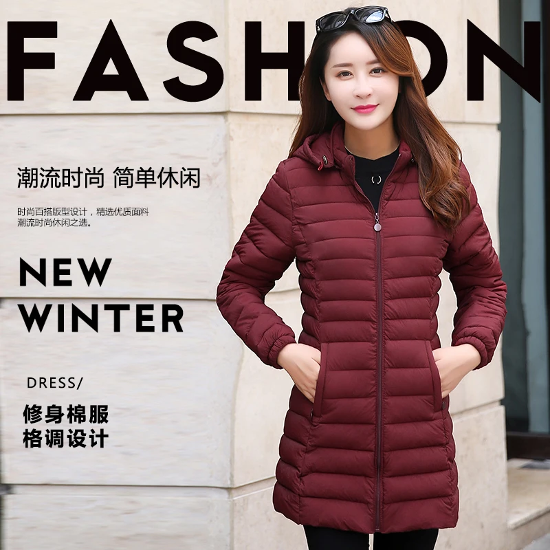 Women Winter Down Cotton Jacket Parka Slim Hooded Quilted Coat Warm Madam Fashion Thicken Outerwear Solid Color Loose Clothing - Image 5